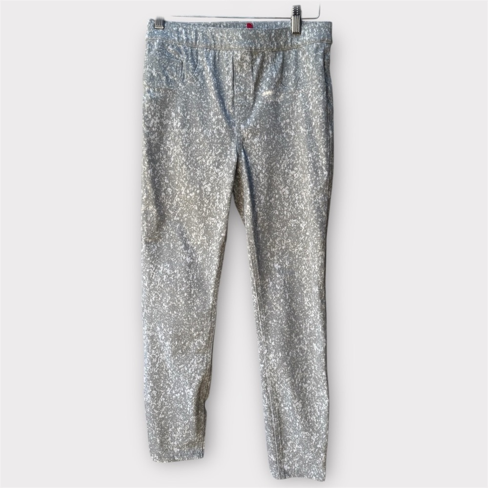 Spanx "Jean-ish" Ankle Leggings in the Speckled Gray EUC